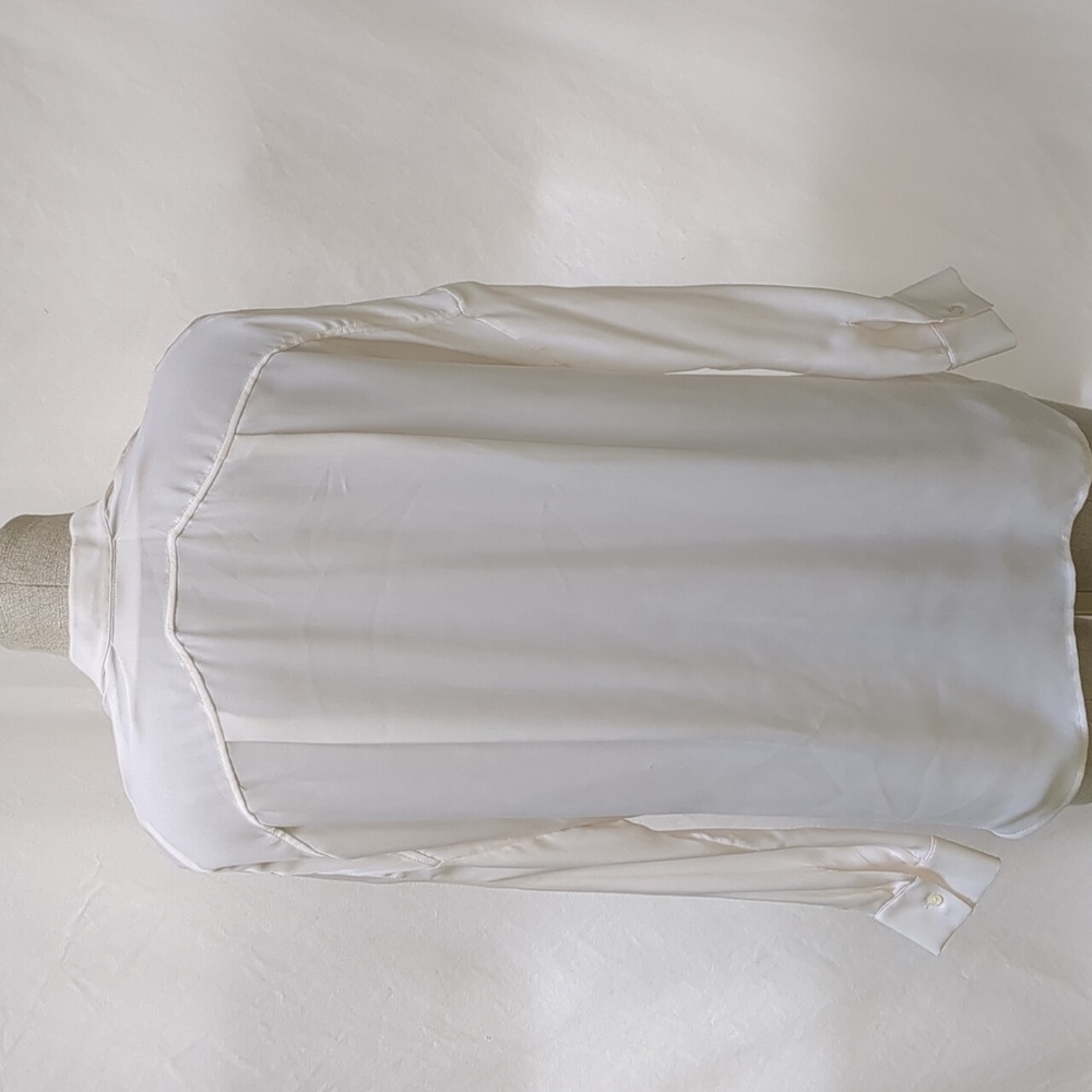 Vince Silk Banded Collar Oversized Blouse Size Small - Picture 10 of 14